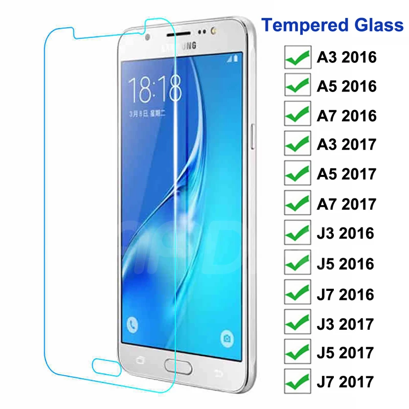 9H взрывозащищенное Защитное стекло для Samsung Galaxy J3 J5 J7 A3 A5 A7 2016 2017 закаленное защиты