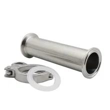 

19/25/32/38/45/51mm Sanitary Spool Tube Ferrule 50.5/64mm Flange + silica Gasket +Tri Clamp Pipe Fittings Length 100/200/500mm