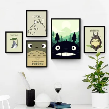 

Canvas painting anime wall art Miyazaki Totoro poster and photo wall pictures of living room decoration home decor
