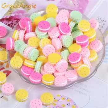 

30pcs Artificial Cookies Donut Resin Food Macaron Flatback Cabochon Mixed Color Jewelry Scrapbook Accessory DIY Findings