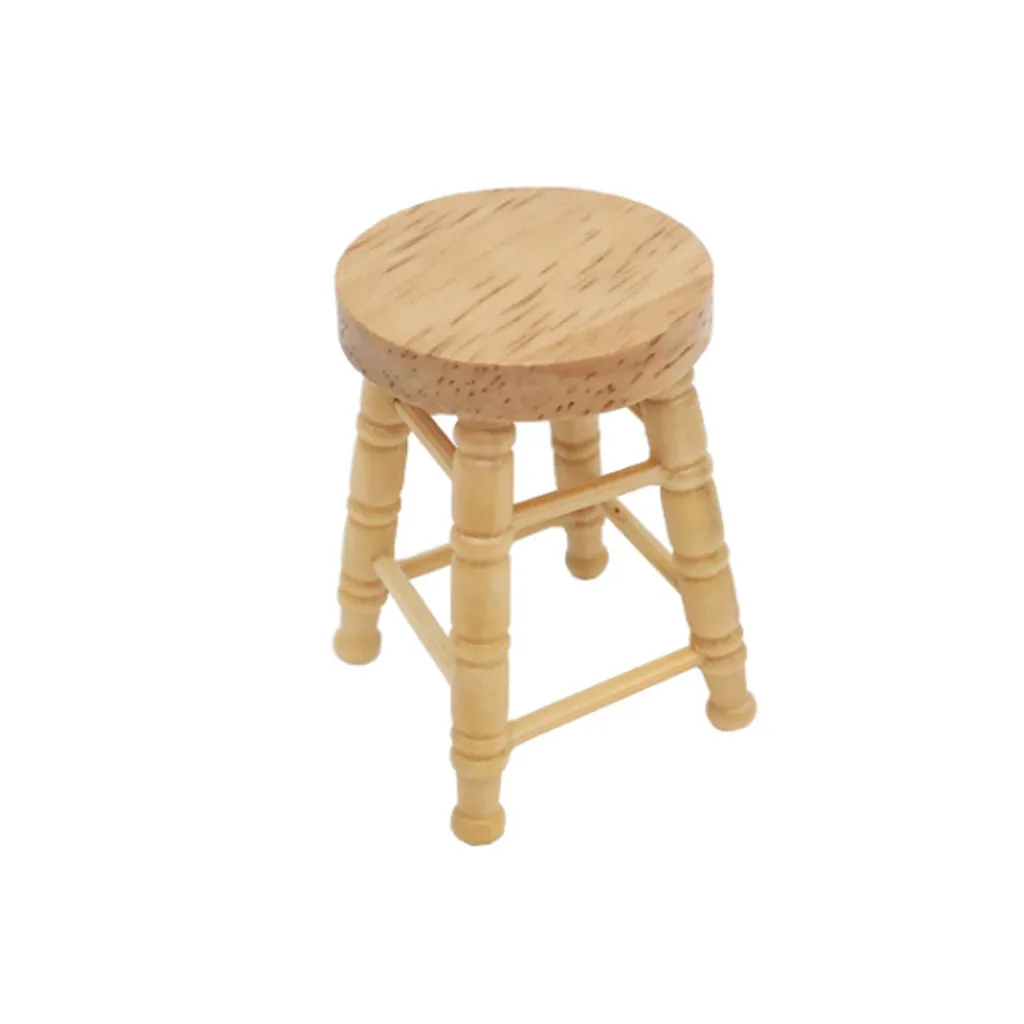 1/12 Mini Dollhouse Furniture Miniature High Stool Wooden Color Living Room Toy For Children Kids House Decoration | Игрушки и хобби