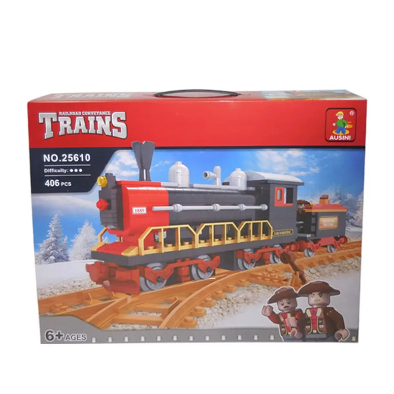 

AUSINI Track Assembled Train Vintage Steam LTMS Freight Truck Children's Early Education ENLIGHTEN Toy