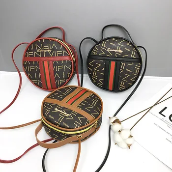 

2020 Spring and Summer New Retro Small round Bag Women's Shoulder Bag Messenger Bag Mini Girl's Phone Bag #15