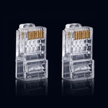 

100 PCS RJ45 8P8C CAT6 Crystal Head Modular Plug Gold Plated Network Connector