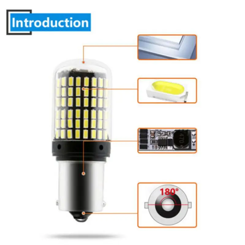 2 шт. T20 7440 W21W 144smd W21W 7440 Автомобильный светодиодный свет сигнальная Поворотная лампа свет супер яркий задний Реверс лампы задние тормозные фонари лампы