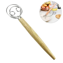 1 шт. 13 дюймов Мультифункциональный Деревянный Ручной портативный венчик для взбивания яиц мука катушки миксер инструменты для кухни дома приспособление для выпечки