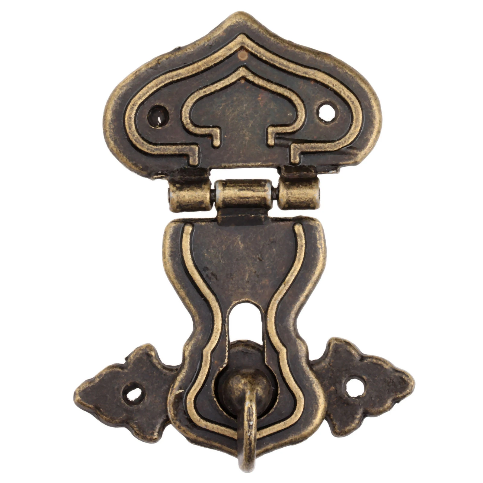 5 Sets Antique Brass Latch Hasps Decorative Bronze Vintage Locks with Screws for Jewelry Case Wooden Boxes 
