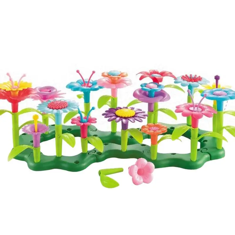 Children's Educational Toys Girl Building Blocks Toys Popper Garden Garden DIY Inserted Flower Pot Toys Visual Training Toys