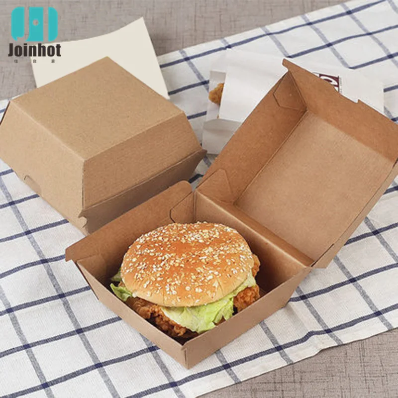 5pcs hamburger Grade Grease Paper Fast Food Wrappers Disposable Fried Chicken Beefsteak Take-out Food Packing Box