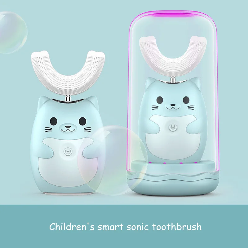 

Children's Smart Sonic Toothbrush U-Shaped Silicone UV Disinfection Toothbrush Baby Automatic Drying IPX7 Waterproof Toothbrush
