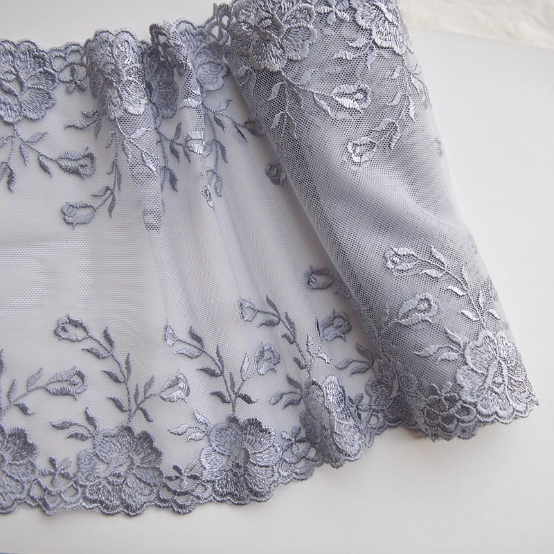 

4M/lot Wide 17-19cm Multicolor Bilateral Mesh Embroidered Lace High-end Skirt Wedding Wrap Chest Clothing Lace Material SC172