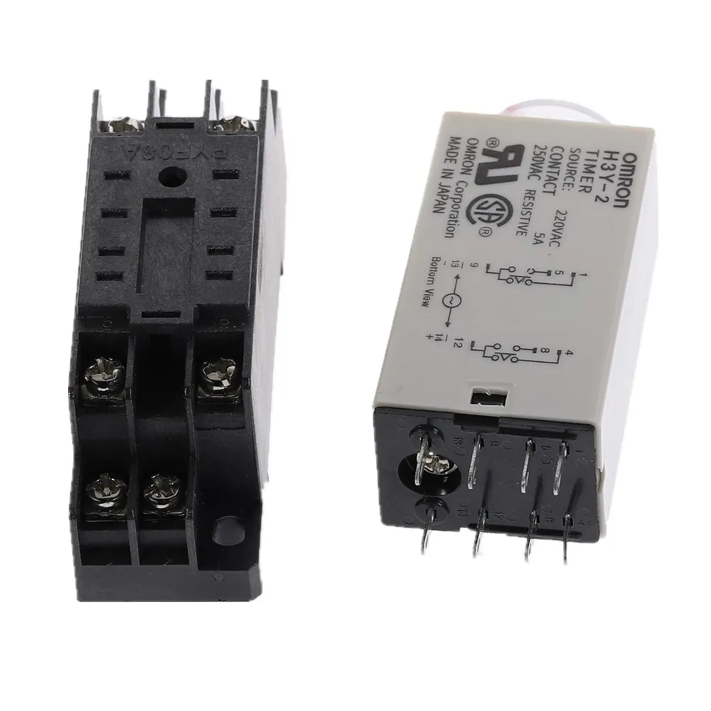 Таймер задержки 0-30 мин H3Y-2 DC12V DC24V AC110V AC220V реле времени с PYF08A 8pin база Мини реле времени
