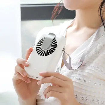 

2000mAh Summer Outdoor Fan Lanyard Hands-free Neck Fan Portable Hanging USB Fan