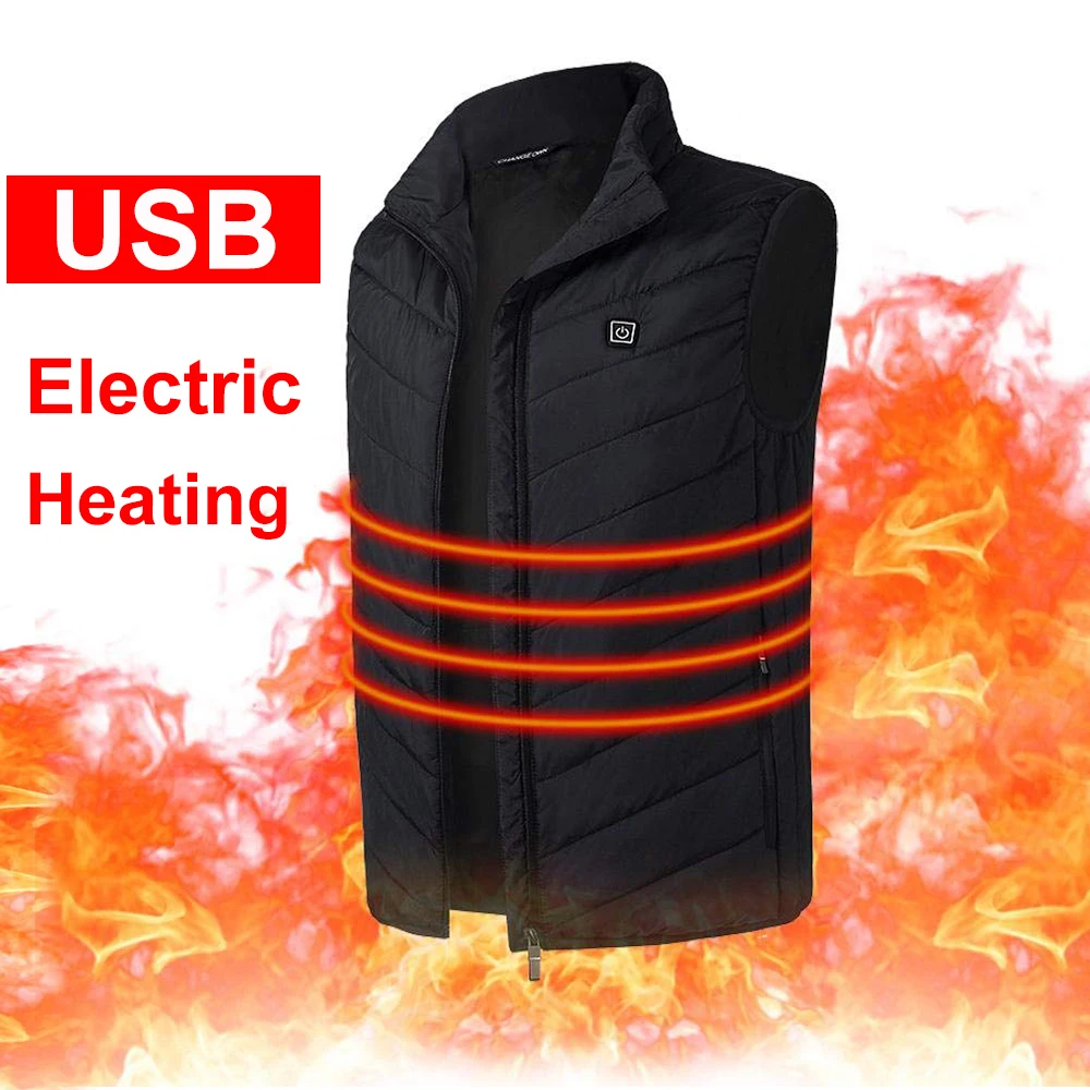 Спортивная мужская жилетка с электрическим подогревом, жилет с USB подогревом, зимняя теплая куртка с перьями,, теплая куртка для кемпинга, походов, охоты
