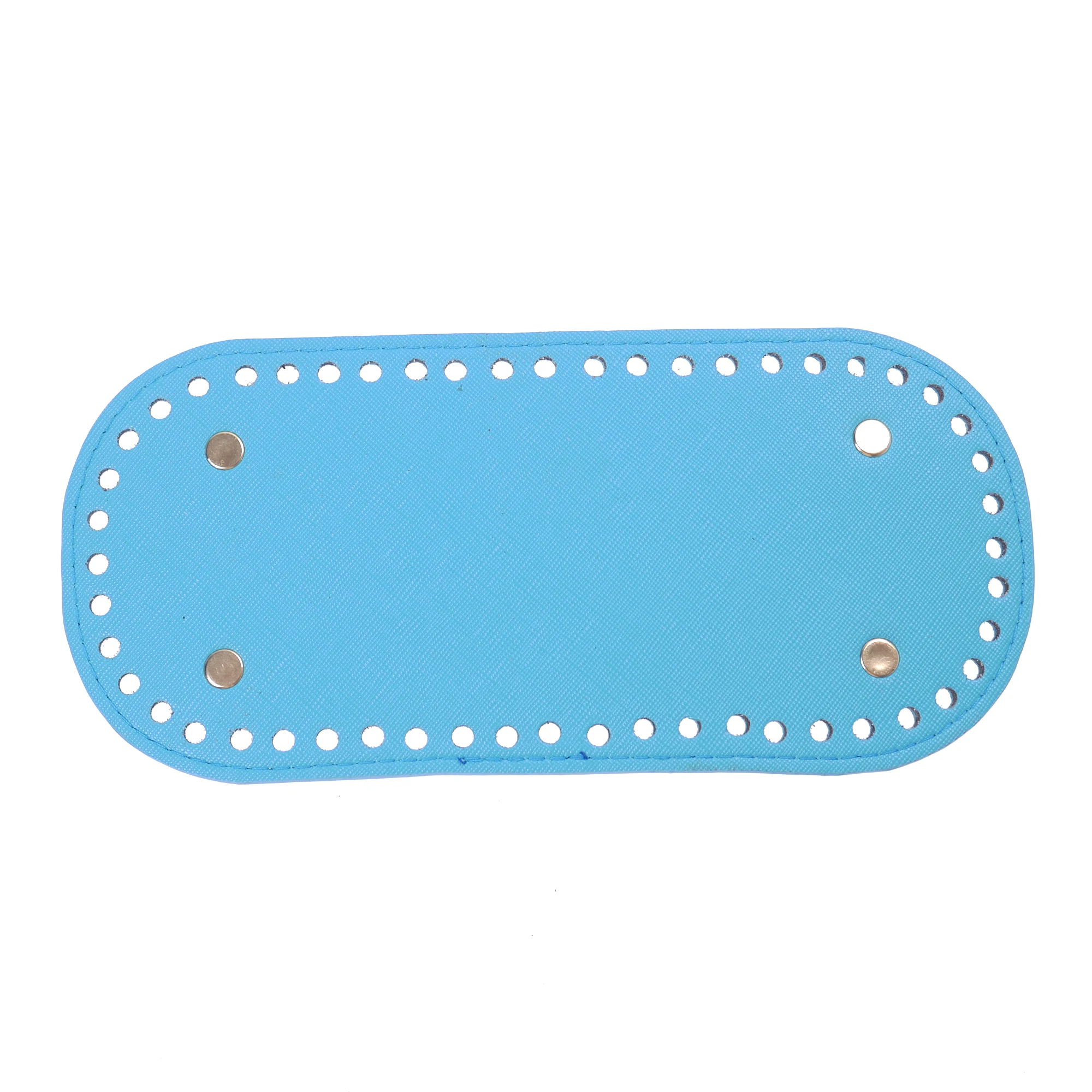 Long Bottom For Knitted Bag PU Leather Bag Accessories Handmade Bottom With 52 Holes DIY Crochet Bag Bottom 22x10cm