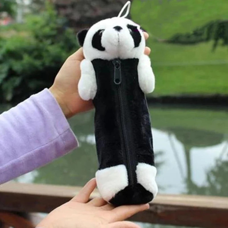 

1 Pcs Cartoon 3D Animal Plush Panda Pencil Case Large Capacity Pencil Bags School Students Gifts Stationery