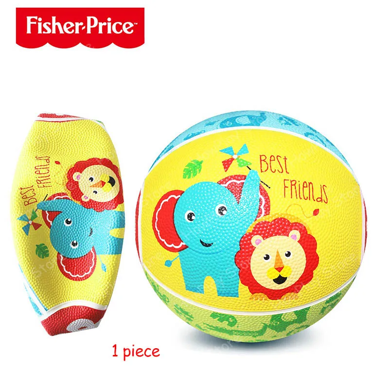 Fisher-Price детские игрушечные мячи Баскетбол мультфильм животных 7 дюймов резиновый надувной мяч детский мяч детские развивающие игрушки для детей - Цвет: F0515-4color