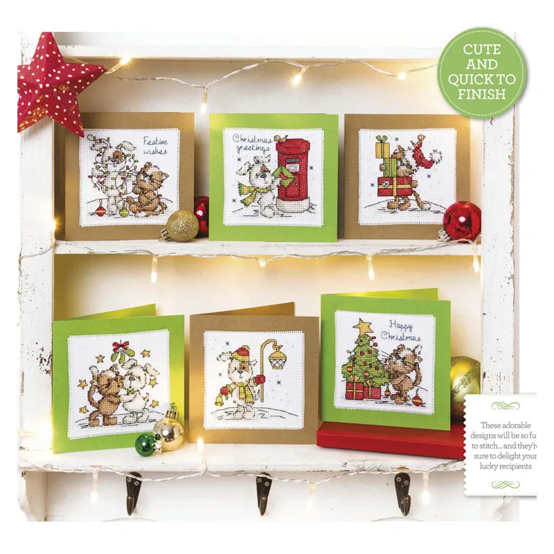 CD029 14ct Cross Stitch Kit Card Package Greeting Card Needlework Embroidery Crafts Counted Cross-Stitching Kits Christmas Gift