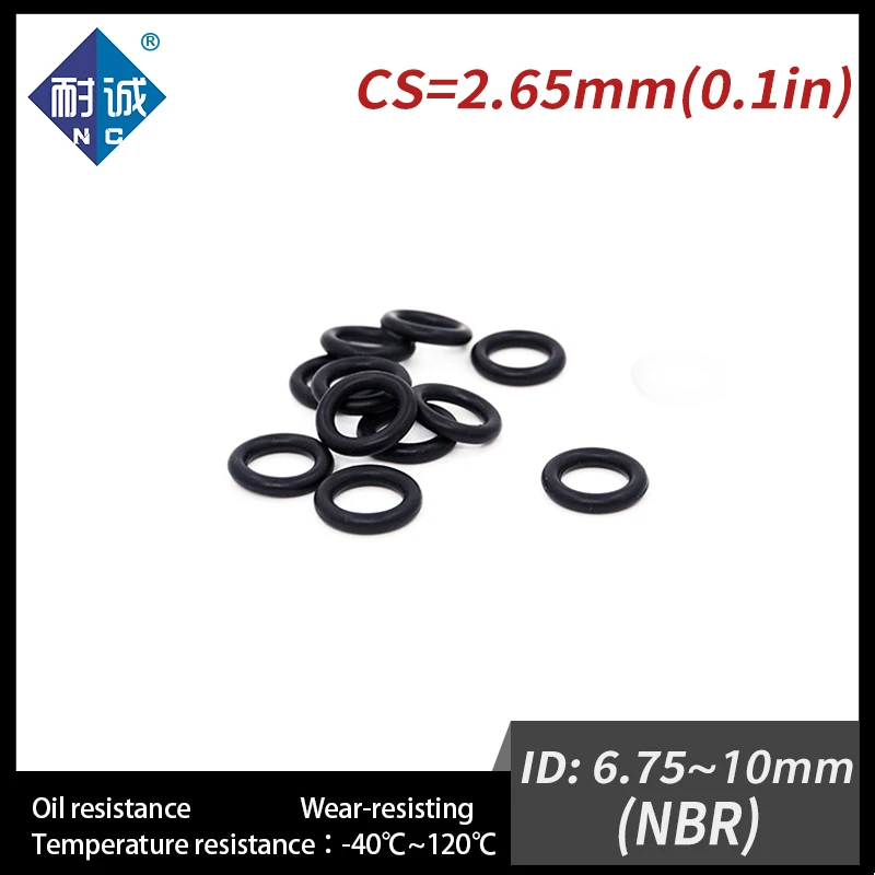 Резиновая прокладка водостойкая 20 шт./лот черная NBR CS2.65mm ID6.75/7 1/7 6/8/8/9/9.5/10