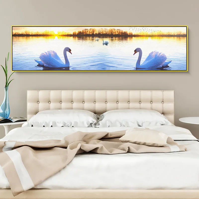 

New Painting By Numbers Swan Love Diy Oil Painting Paint By Numbers Wall Art Picture Home Decor