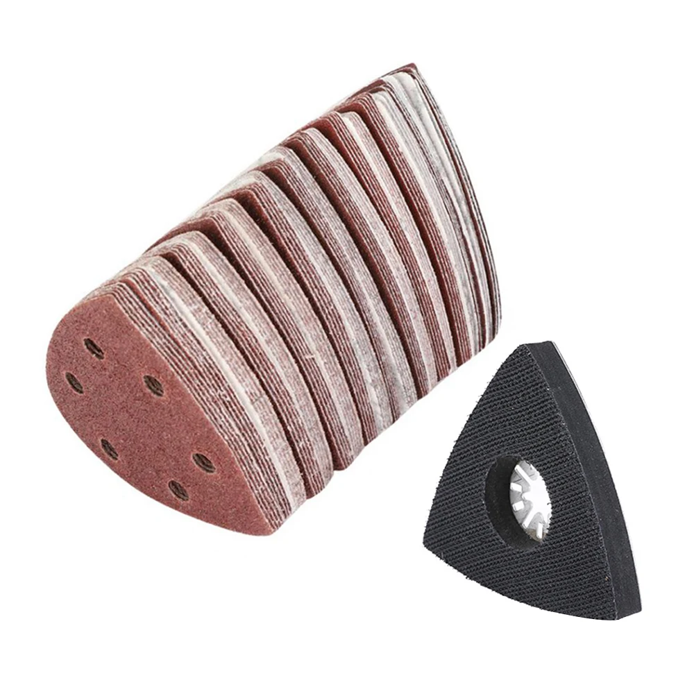 

101pcs 60-240 Grit Triangular Sanding Paper Disc Pad Oscillating Multi Tool