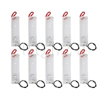 

BQLZR AA Battery Case Holder with Black Red Wire Leads 1.5V White Set of 10
