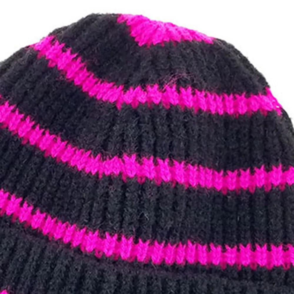 Детские вязаные шапочки Skullies, зимние шерстяные шапки для мальчиков и девочек, теплые шапки в полоску