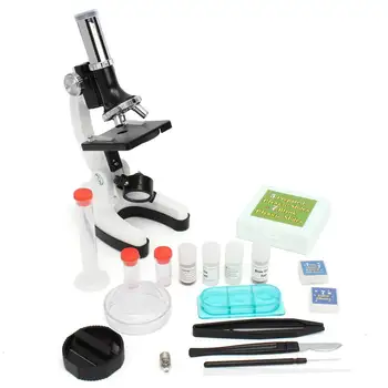 

Microscope Kit Lab LED 100X-400X-900x Portable 28 Piece Educational Microscope Kit Refined Biological Microscope For Kids Child