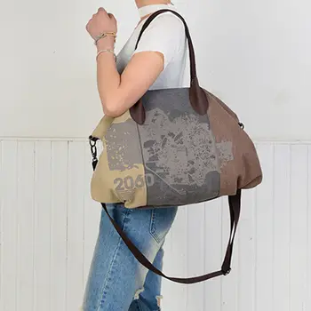 

Fashion Women Vintage Canvas Messenger Shoulder Big Casual Tote Handbag Simplicity All-Match Trend New Hot Sale