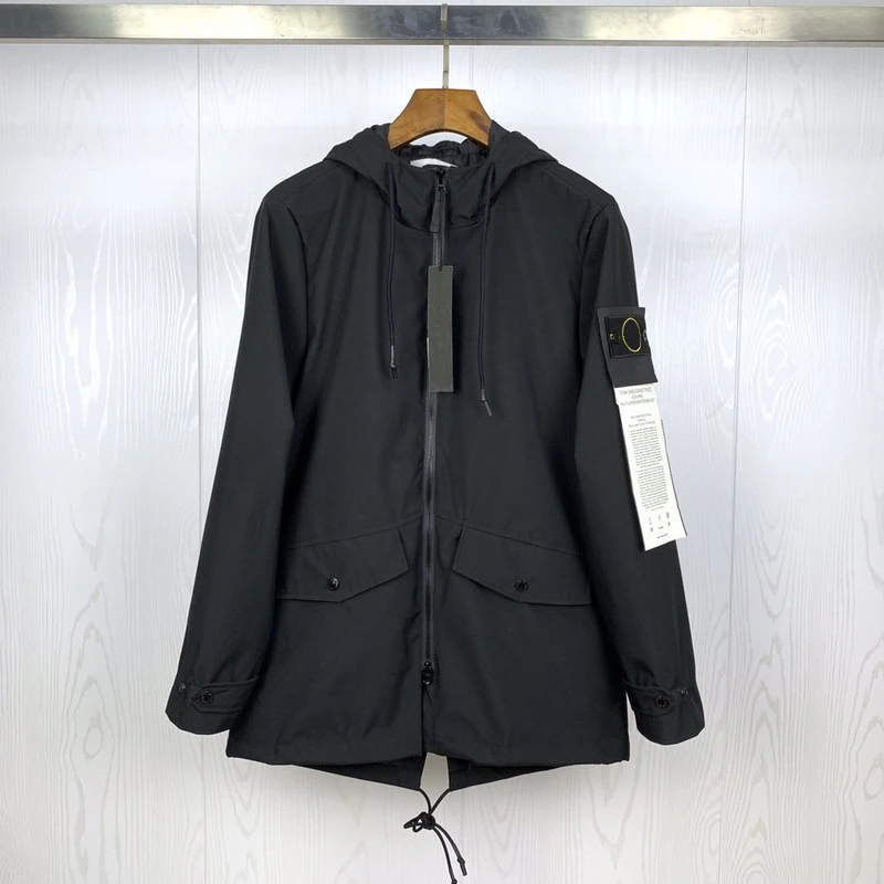 

2020 Best Version 1:1 Compass Logo Patched Women Men Long Style Jacket Windbreaker Streetwear Men Casual Jacket Coat Outwear