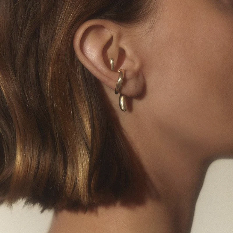 Timeless Wonder Brass Geo Curve серьги-клипсы женские ювелирные изделия массивные панк