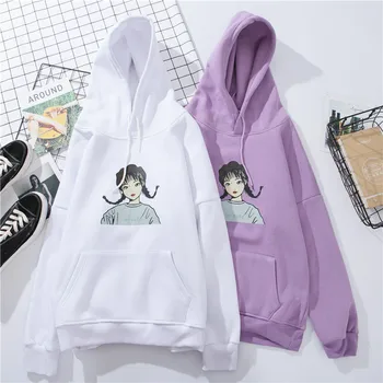 

winter Thicken Keep warm Women sweatshirt White China Kawaii Oversized Hoodies Harajuku fashion Korean Style Tops Female