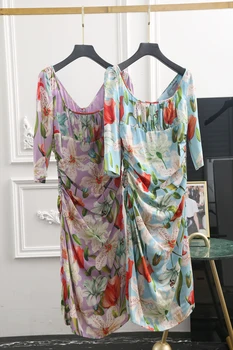 

Light Luxury Women's Satin Silk Silk Mulberry Silk Lily Dress Light Style Slim Hip Dress Dress Dress