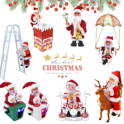 Décorations de noël pour père noël, escalade automatique sur corde, pour la maison, boutique intérieure, cadeau de noël, suspension de fenêtre murale, 2022 