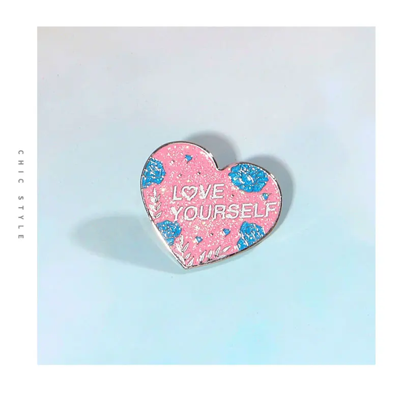 1 шт. Kpop любовь себя Сердце Металлические Булавки Bangtan мальчики броши значок