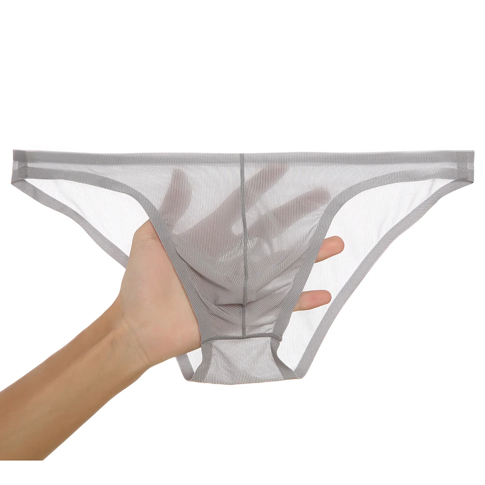 

Mens Sexy Ice Silk Underwear Briefs Men Ultra thin Transparent Comfortable Panties Low Rise Male Mini Underpant Bikini