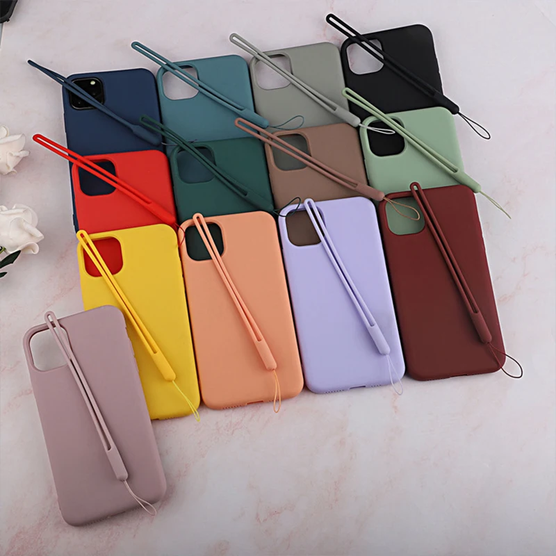 Оригинальный чехол из жидкого силикона для iPhone 11Pro MAX 7 8Plus 6s телефона с ремешком