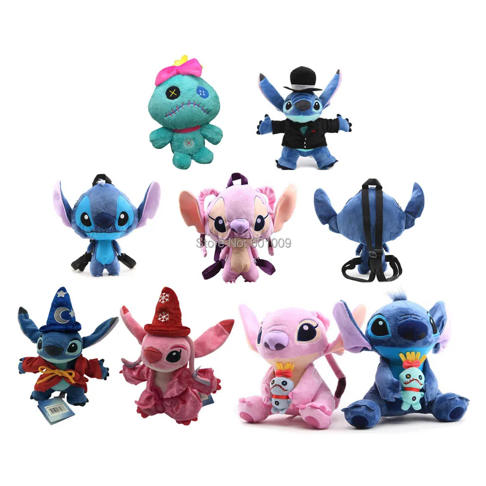 

Magician Angel Pink Lilo Scrump Stitch backpack 24-30CM Plush Doll Toy Retail
