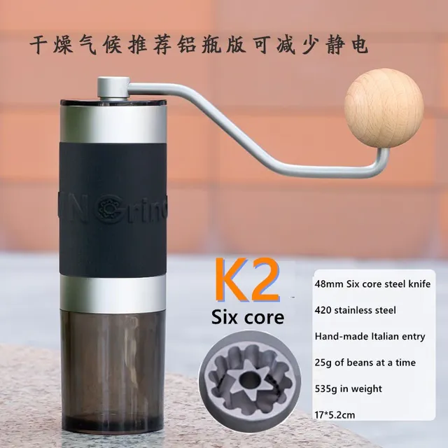 Kingrinder Kézi Kávécsiszoló Hordozható Rozsdamentes Acél Burr Grinder Kúpos Kávé Miller K1 K2 - Image 3