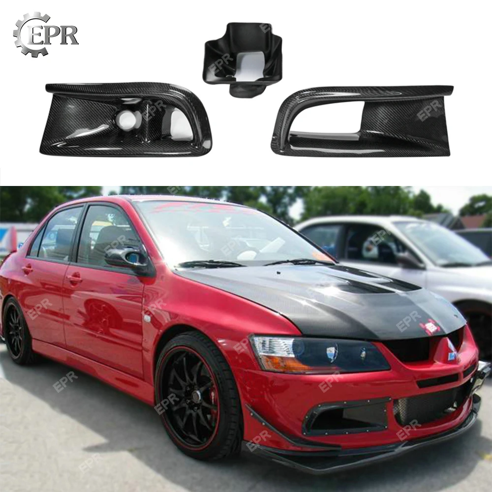 

Carbon Air Intake Duct For Evolution EVO 8 Carbon Fiber Varis Oil Clean Guide & Air Vent (3pcs) Body Kit Tuning For EVO8 Racing