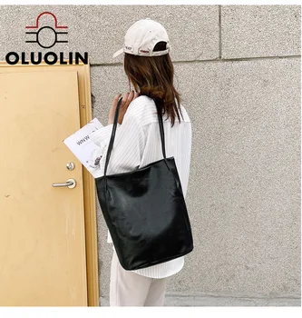 

Women Pu Bag Female Shoulder Bag Students Bale Capacity Bucket Bag 2020 New Fashion Laptop Bags Girls Handbags Over The Shoulder