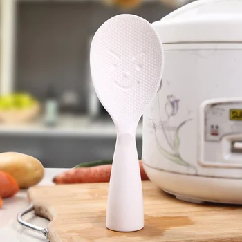 

White Rice Paddle Plastic Meal Spoon Non Stick Kitchen Gadgets Hand Roll Spoons Rice Shovel
