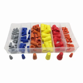 

107pcs/Box Wiring crimping cap P1-P6 screw connector rotating terminal spring type closed terminal only wire connector 0.1-2.5m
