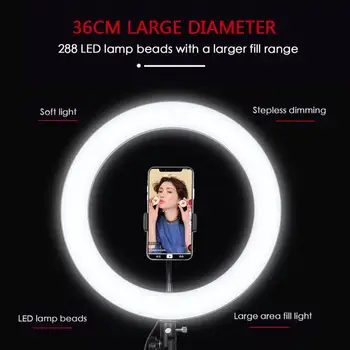 

36cm 14inch LED Selfie Ring Light Dimmable LED Ring Lamp Studio Photo Video Camera Phone Light ringlight For Live YouTube Makeup