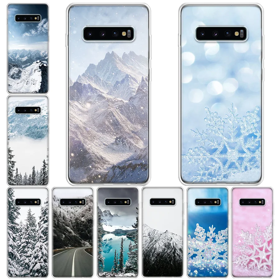White Mountain Pine Tree Forest Mountain Peak Mist Custodia Per Telefono Per Galaxy A14 A54 Samsung A71 A51 A41 A31 A21S A52S A72 A52 A32 A