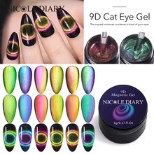 Николь дневник магнитного 9D солнцезащитные очки "кошачий глаз" УФ-гель для ногтей лазерный Nail Art Лаки "Звездное небо" нефритовый Эффект Био-Гели Soak Off УФ Гель-лак для ногтей