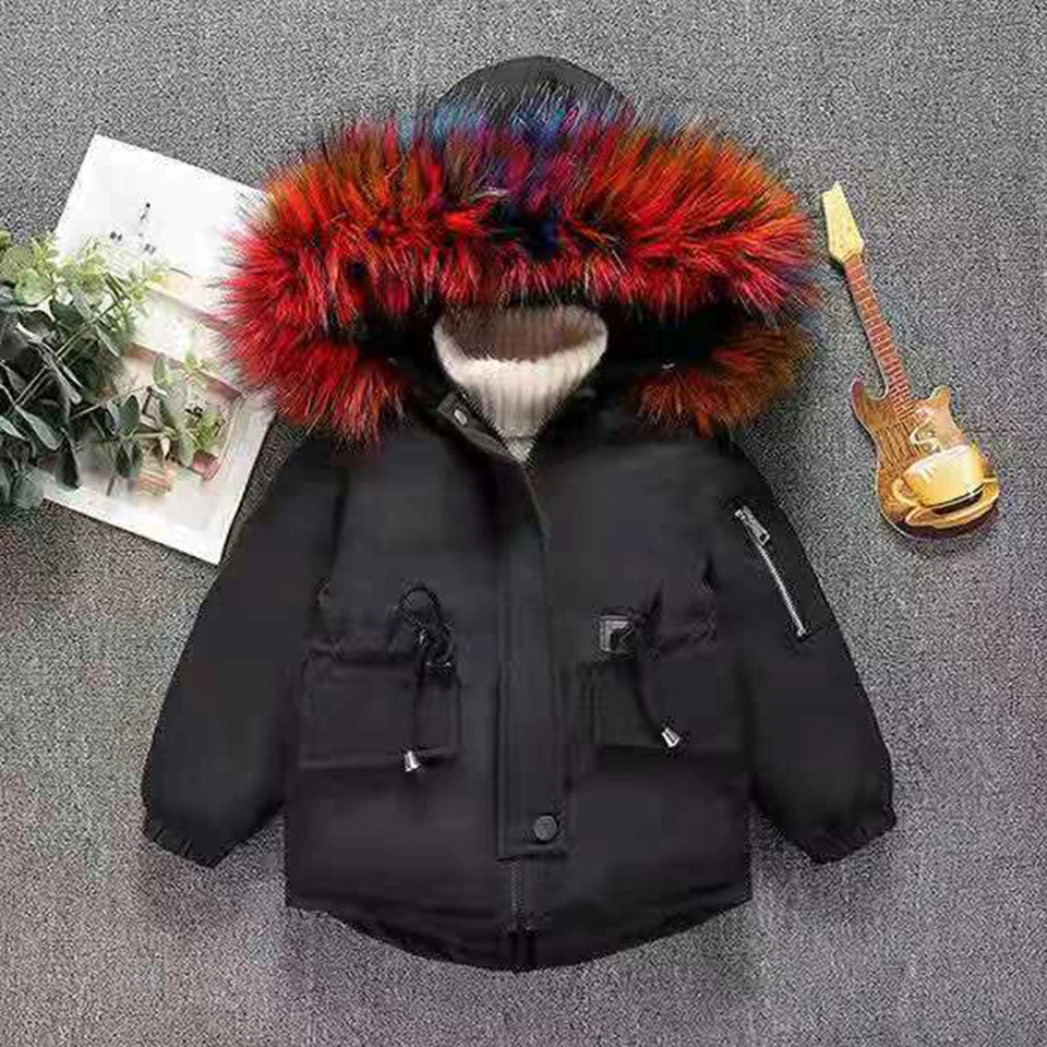 Children Outerwear Warm Coat Short Kids Windproof Thicken Girls Jackets Autumn And Winter Parkas Size For Baby 18M 2 3 4 5 6 8 - Цвет: 002