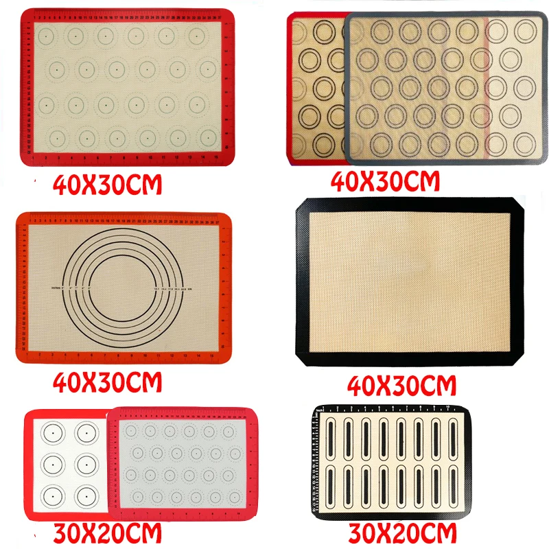 Macaron Silicone Baking Mat Pad Carpet 40x30/60x40 Non-stick Oven Cooking Dough Rolling Mat Tool Bakeware Pastry Accessories