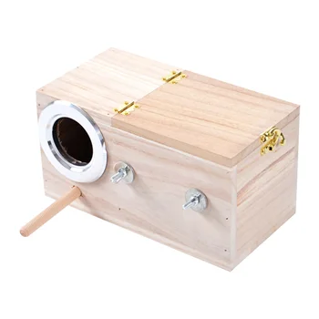 

Parrot With View Window Durable Outdoor Garden Pet Incubation Breeding Box Wood Bird House Home Decor Yard Moisture Proof Cage