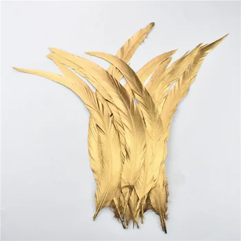 

100Piece/Lot Gold Silver Dipped Rooster Tail Feathers for Crafts 12-14"/30-35cm Natural Rooster Feathers DIY Carnaval Assesoires